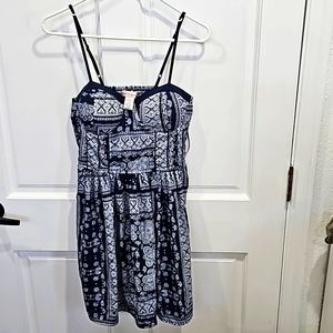 Band of Gypies Blue and White Paisley Print Summer Dress.
